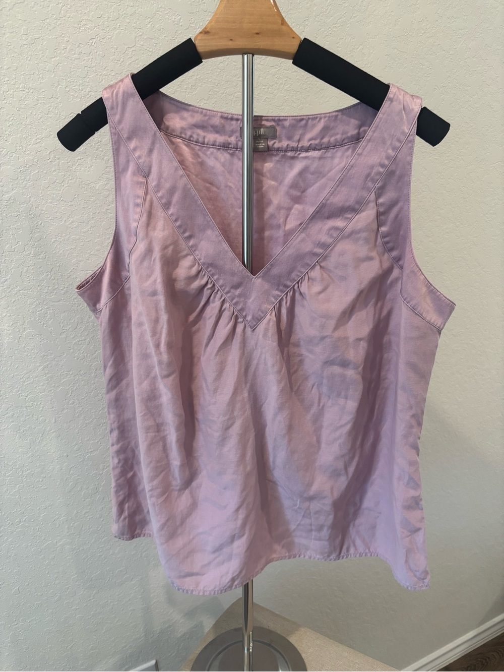 J.Jill Silk Blend Sleeveless Top Lavender V Neck Womens Large Petite